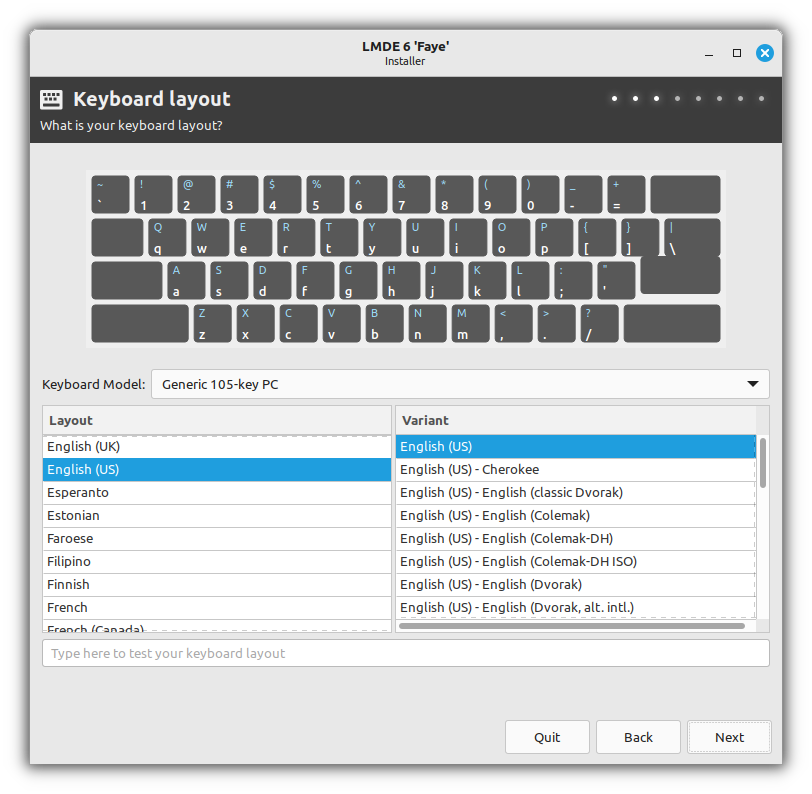 LMDE Keyboard layout