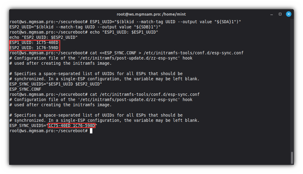 Check esp-sync config