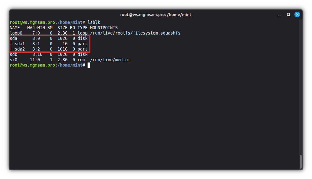 List information about sda devices