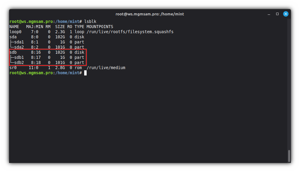 List information about sdb devices