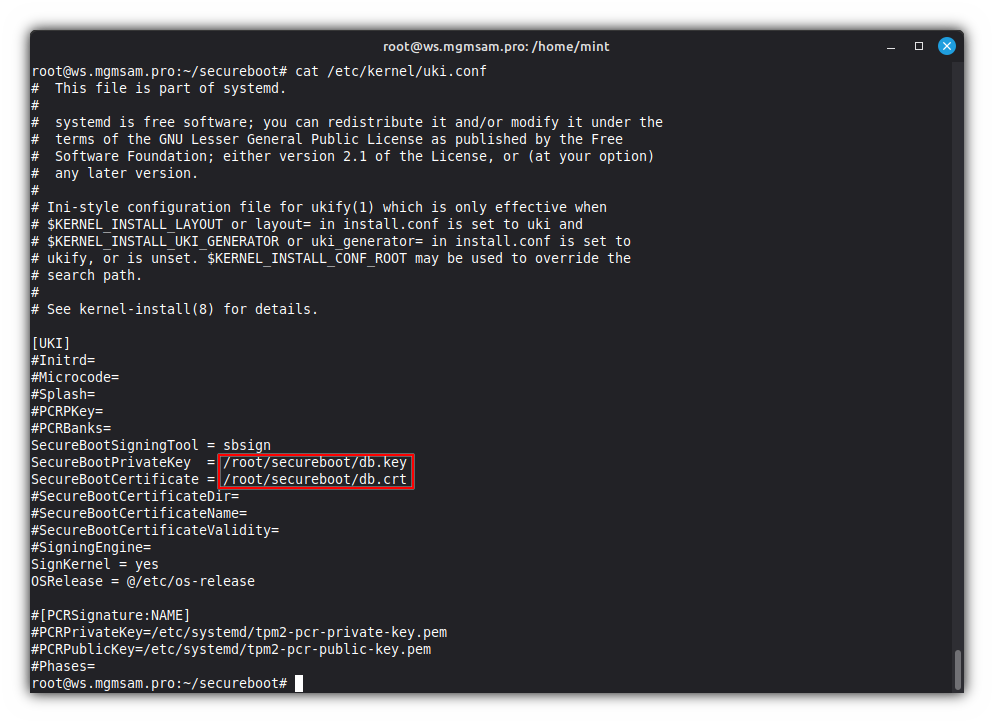 Check the UKI Configuration