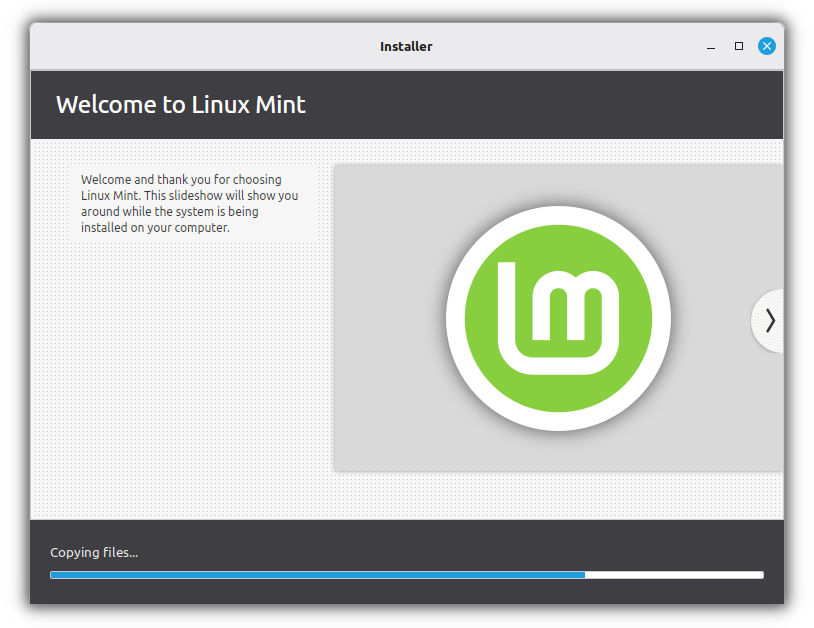 Installer copying system files