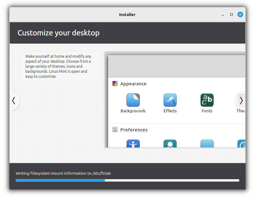 Installer writing filesystem mount information to /etc/fstab