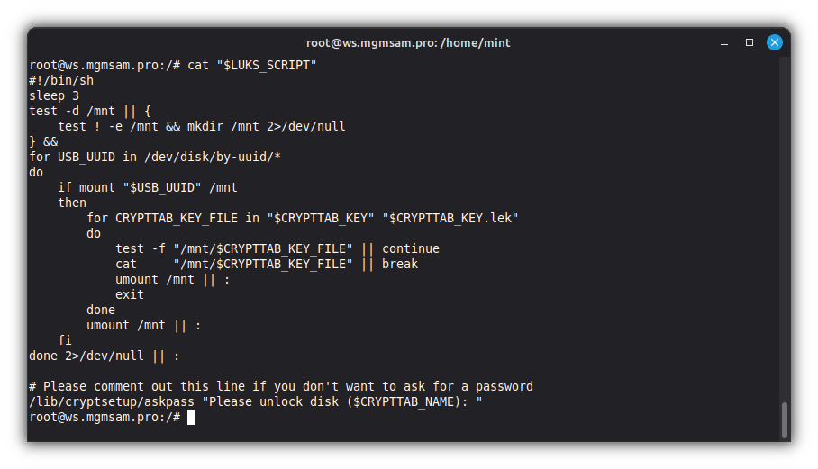 LUKS script for any USB